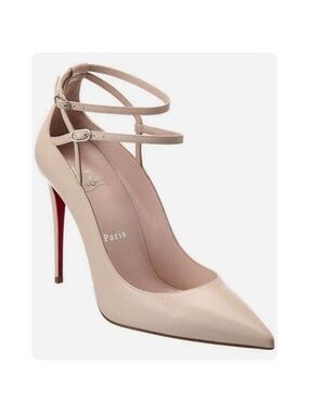 Christian Louboutin CONCLUSIVE 100 Double Ankle Strap Heels Pumps Size 38.5